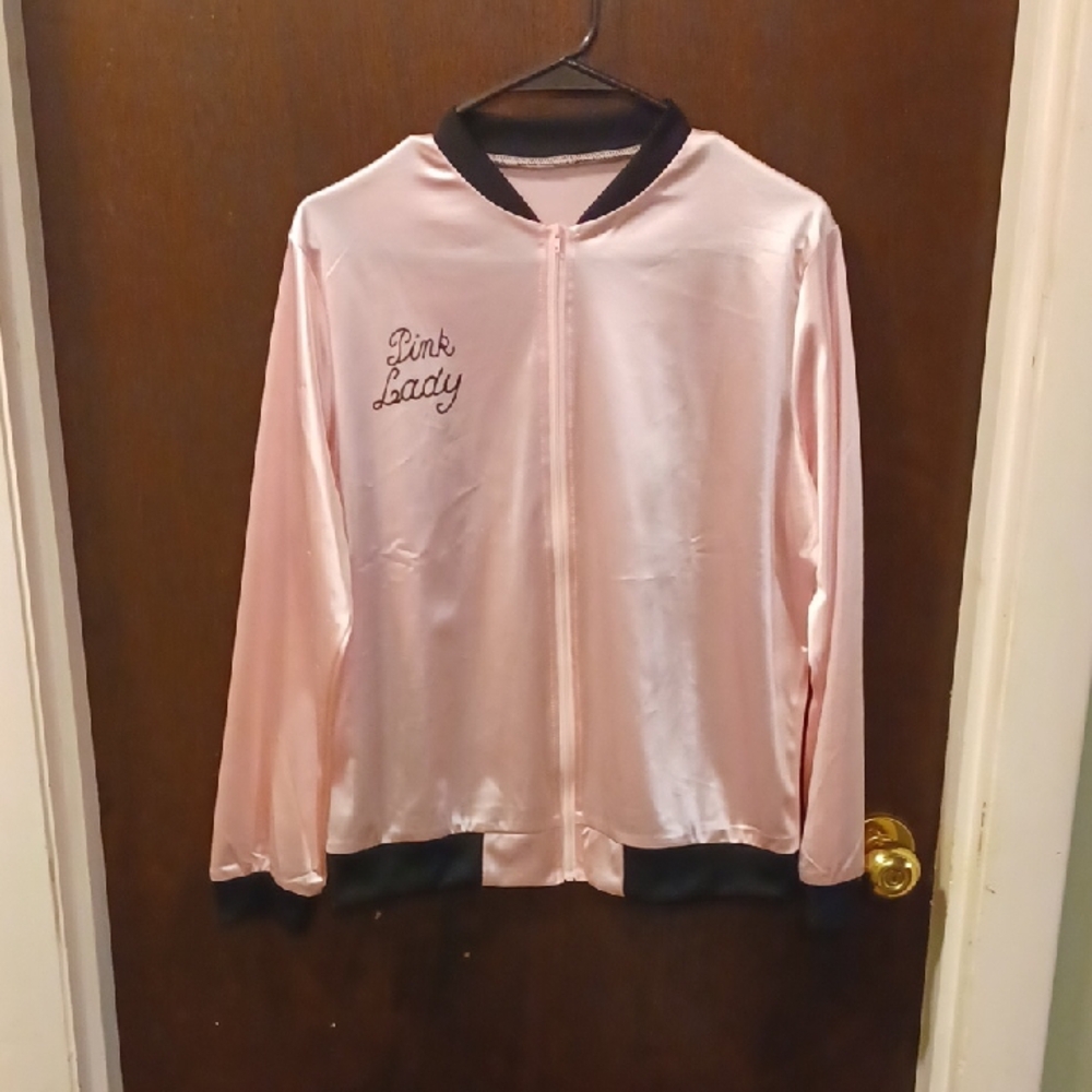 Pink Lady Satin Jacket Size Medium